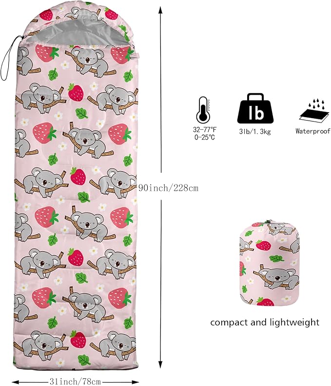BSNTHO Camping Sleeping Bags,3 Season Warm & Cool Weather,Lightweight,Waterproof Sleeping Bags for Adults & Kids,Traveling,and Outdoors,Camping Gear Equipment