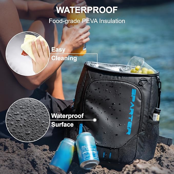 Backpack Cooler Insulated Leak Proof 33/49 Cans, 2 Insulated Compartments Thermal Bag, Portable Lightweight Beach Travel Camping Lunch Backpack for Men and Women