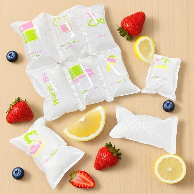 WORLD-BIO Dry Ice Packs for Shipping & Coolers, Shipping Ice Sheets for Coolers Reusable, Long Lasting Dry Ice for Shipping Food, Keep Food Drink Cold,17'' X 9.3'' 192 Cells