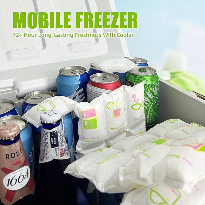 WORLD-BIO Dry Ice Packs for Shipping & Coolers, Shipping Ice Sheets for Coolers Reusable, Long Lasting Dry Ice for Shipping Food, Keep Food Drink Cold,17'' X 9.3'' 192 Cells