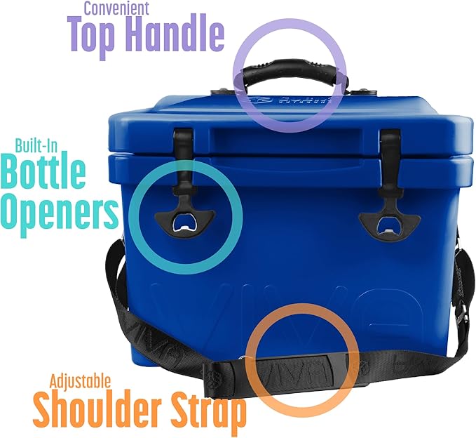 Viva 14QT On-The-Go Personal Portable Hard Cooler Ice Chest | Everyday, Beach, Sports, Gatherings, Groceries/Market
