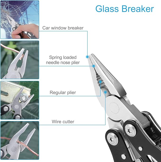 2PCS Bovgero Mini Multitool Pliers 15 in 1, Handmade Multi Tool Plier, Premium Keychain Multitool, Small Multi-tool, Birthday Father’s Day Gift for Men Him Husband Boyfriend Father Handyman