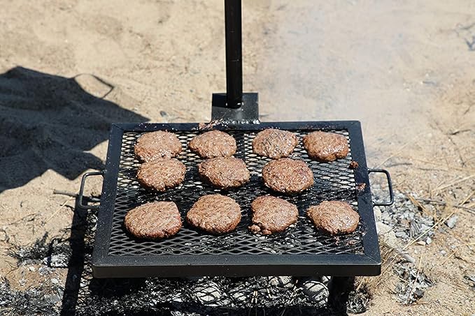 GameMaker Gravity Camping Grill & Pole – Adjustable Outdoor Cooking System, Portable Campfire BBQ for Hiking, Hunting & Backpacking