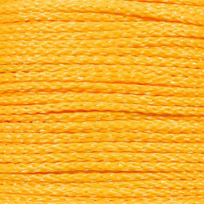 Hollow Braid Polypropylene Rope (1/4 Inch, 500 Feet, Yellow) - Barrier Rope - Trail Marking, Crowd Control, Golf Courses