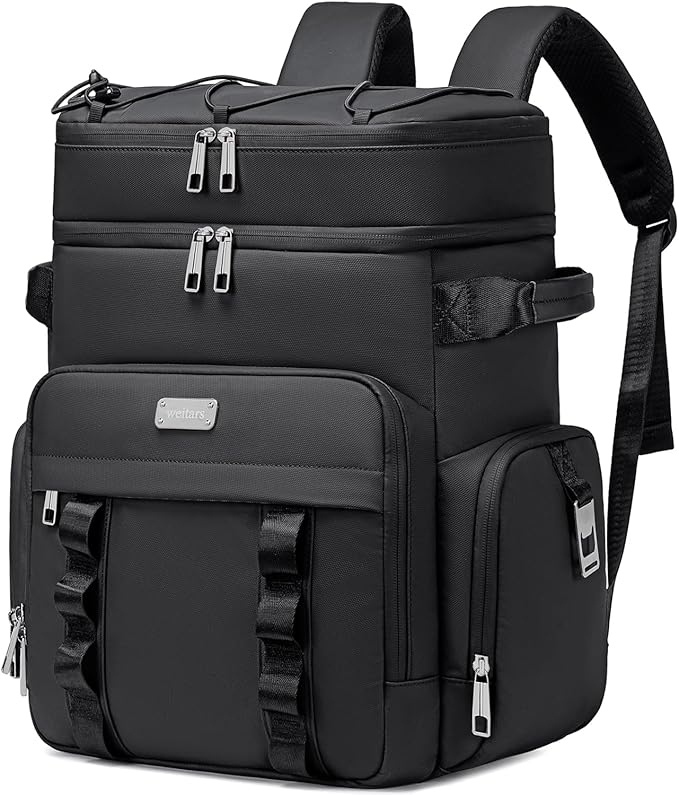 Weitars Insulated Cooler Backpack,Double Deck Waterproof Soft Cooler Bag,Backpack Coolers Leak Proof Lunch Backpack for Men Women for Travel,Camping,Picnic,Beach,Picnic,Outdoor 31L/52 Can