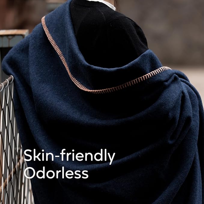 100% Wool Blanket, 48" x 62", Warm, Thick, Washable, Military Wool Blanket, Great for Camping, Outdoors, Sporting Events, Survival Kits,Navy