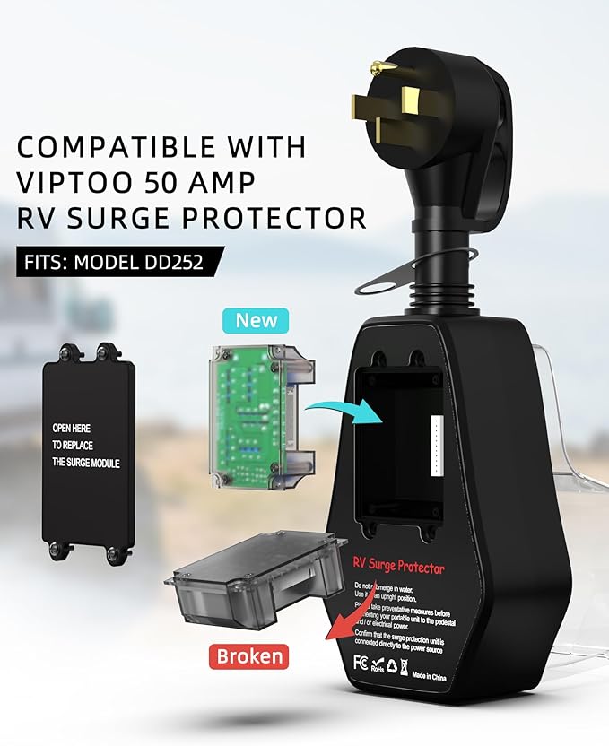 Replacement Module for 50 Amp RV Surge Protector, Compatible with DD231 Model, Compact and Easy to Install