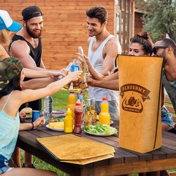 BBQ Blanket for Resting Meat, 18 Inch Smoker Meat Resting Blanket for Brisket, Beef, Turkey, Wide Mouth Meat Insulated Resting Bag for Smoking, Grilling, Camping