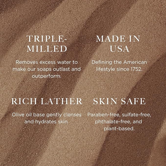 Caswell-Massey Woodgrain Sandalwood Natural Bar Soap for Men & Women, Moisturizing Body Soap Bar for All Skin Types, Made with Essential Oils & Plant-Based Formula for Soft Skin, Made in USA, 5.8 oz