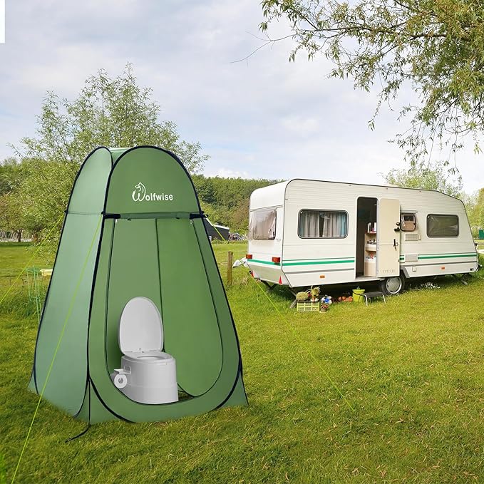 Wolfwise Pop Up Changing Tent for Beach, Camping Portable Shower Tents, Outdoor Privacy Bathroom, Change Dressing Clothes Porta Potty Tent Pop Up Instant for Camp, Toilet, Green
