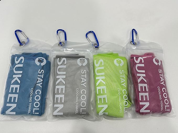 Sukeen 10 Pack Cooling Towels (40"x12") for Sweat, Quick-Drying Neck Cooling Wraps, Soft Breathable Cooling Towels for Neck and Face, Chilly SportsTowel for Yoga, Sport, Running, Workout