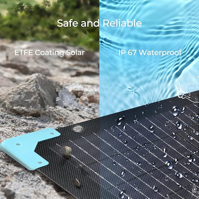 Renogy E Flex 120 Watt Foldable Solar Panel with Adjustable Kickstand and Integrated Carry Handles for Road Trip, Camping, RV, and Fishing