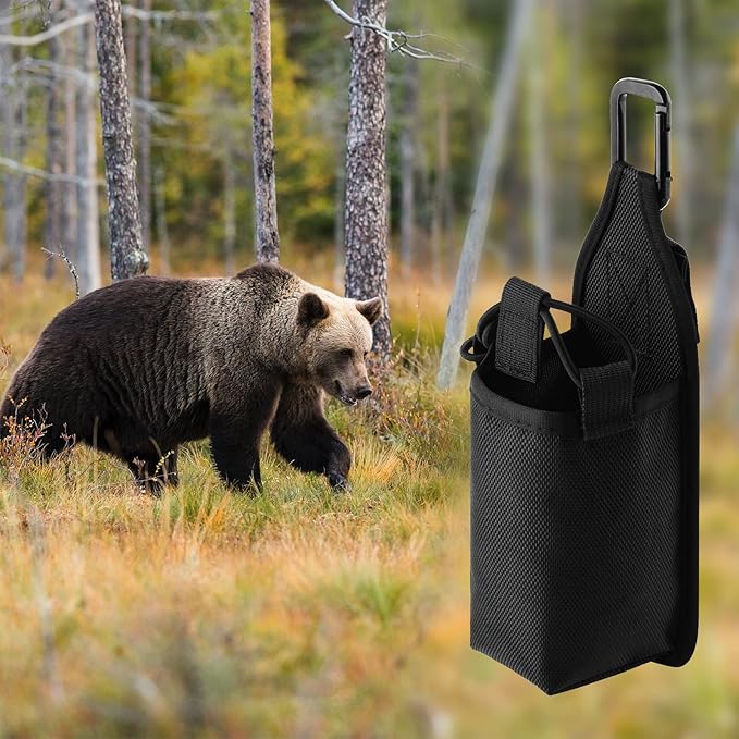 Xxerciz Nylon Belt Holster Compatible with Frontiersman 7.9 and 9.2 Ounce Bear Spray Canisters, Portable Pouch with Carabiner, Easy to Access, Perfect for Hunting, Camping, Hiking