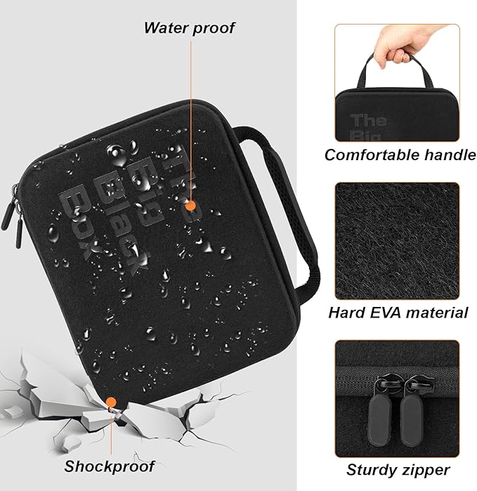 Hard Battery Organizer Storage Box, Battery Organizer Carrying Case Bag Holder Holds 60+ Batteries AA AAA C D 9V - with Battery Tester BT-168 (Batteries are Not Included)