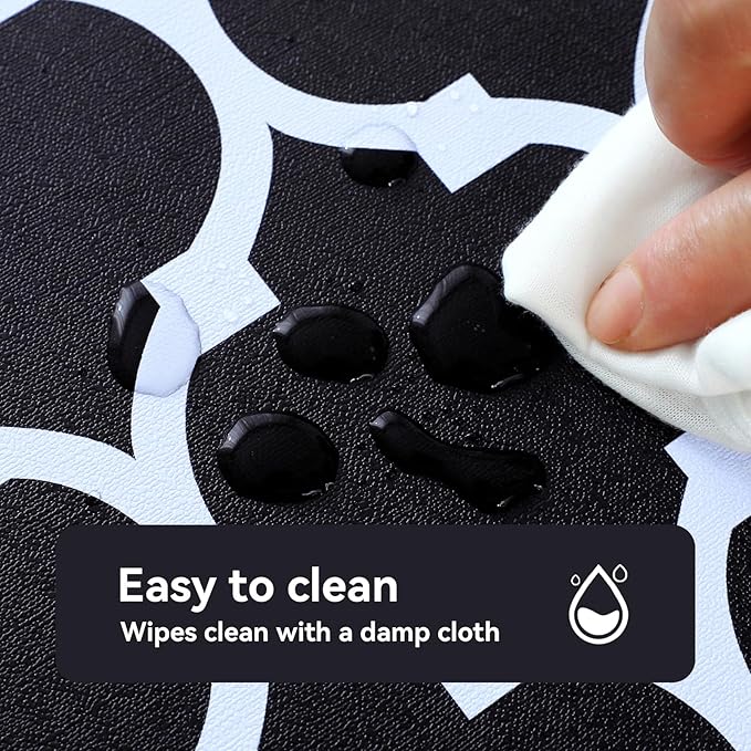 Romanstile Rectangle Plastic Tablecloth, 100% Waterproof Oil-Proof Checkered PVC Table Cloth, Heavy Duty Vinyl Table Cover for Dining, Camping, Picnic, Outdoor - 54 x 120 Inch, Moroco Black