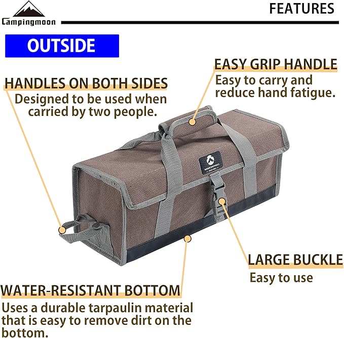 CAMPINGMOON 21.7-inch Bottom Waterproof Outdoor Camping Tent Stakes Hammer Multi-container Box Storage Bag B-160C