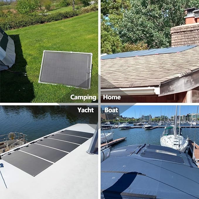 100W 12V ETFE Flexible Solar Panel, 33.5x28in, PERC 9BB 23.5%+ Efficiency Mono Solar Cells, for Campers, RVs, Boats, Tent