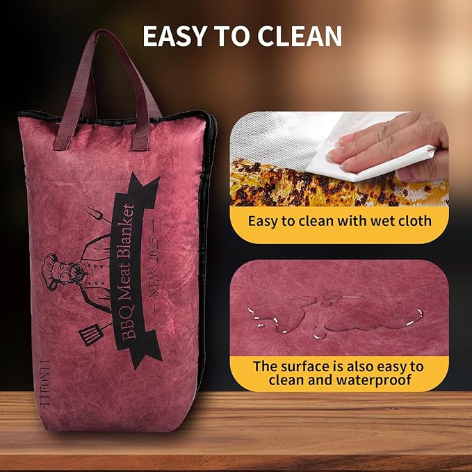 IIFONII BBQ Blanket for Resting Meat, Meat Resting Bag for Smoking, Reusable BBQ Resting Blanket, Insulated Meat Resting Blanket with Wide Capacity for Large Brisket/Beef, Smokers, Outdoor Activities