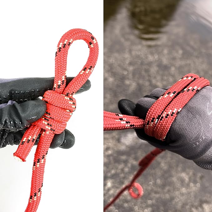 Wellmax Diamond Braid Nylon Rope, 3/8 in X 50 Foot, UV Resistant, High Strength and Weather Resistant - Red