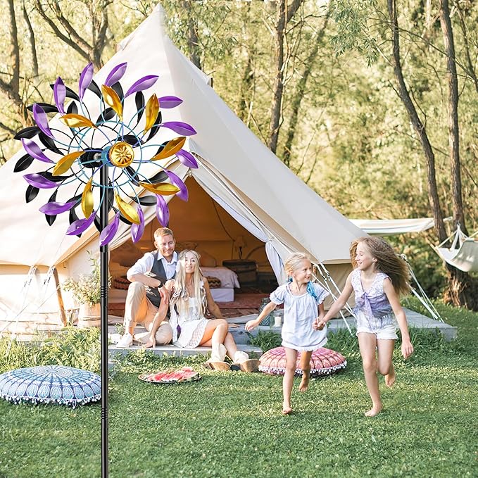 Wind Spinners Outdoor for Yard and Garden, 360 Degrees Metal Wind Sculptures & Spinners, Windmill for Outside Patio Lawn Decor Gifts for Family Friends