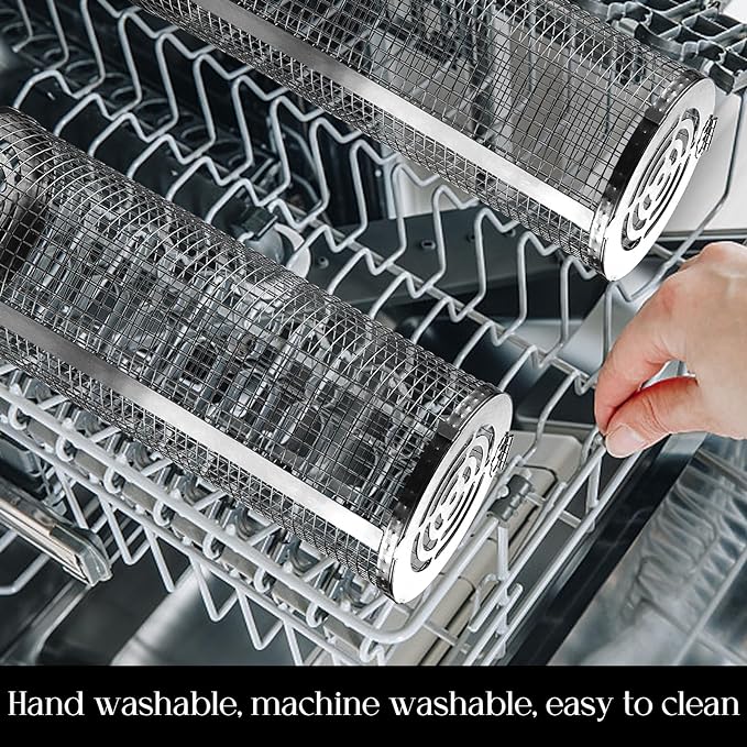 Rolling Grilling Baskets for Outdoor Grill Bbq Net Tubes Cylindrical 2023 Food Csges Cinderlinder Masters Mens Birthday Gift Ideas for Dad Father Day Husband Brother Uncle Stepfather Boyfriend