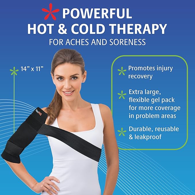 Reusable Ice Packs for Injuries – Large Flexible 14"x11" Gel Ice Pack for Knee, Back, Shoulder Pain Relief | Soft Cold Compress for Swelling | Reusable Hot & Cold Therapy Pack