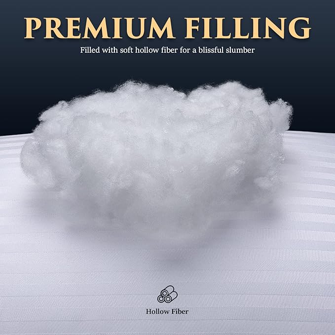 COZSINOOR Bed Pillows for Sleeping Queen Size - Hotel Quality Set of 2 - Breathable Down Alternative Microfiber Filled for Back, Stomach, Side Sleepers, Cooling & Skin-Friendly