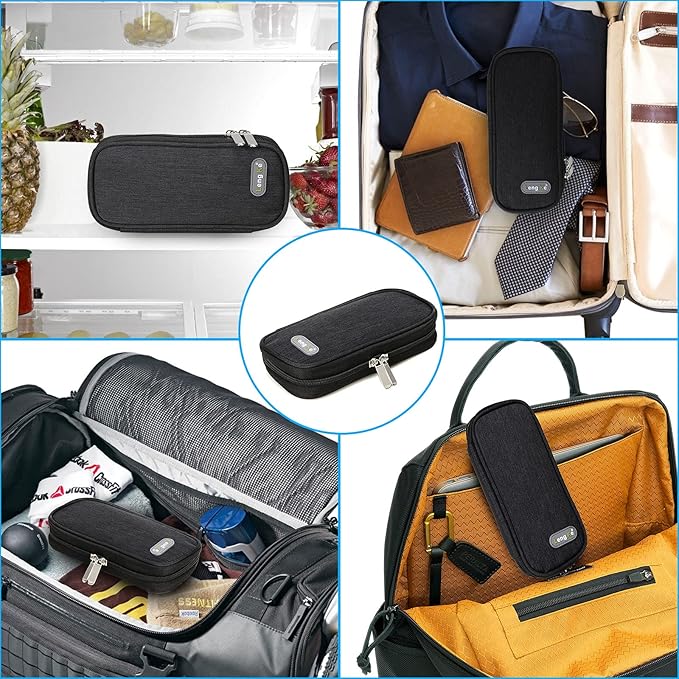 YOUSHARES Insulin Cooler Travel Case, Refrigerated Cooler Travel Case with 2 TSA Approved Ice Pack