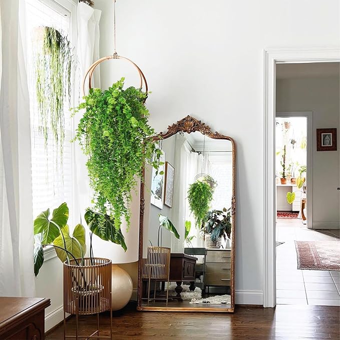 RECUTMS Hanging Money Plants Fake Outdoor Hanging Artificial Flower for Outdoors Hanging Basket Hanging Artificial Hanging Plants Plastic Plants Home Garden Wedding Party Decorations