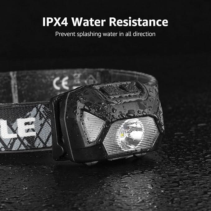 Lepro Headlamp Rechargeable, LED Head Lamp with 6 Modes for Camping & Hiking Gear Essentials, IPX4 Waterproof High Lumen Bright Headlight Flashlights with Adjustable Headband, USB Cable Include
