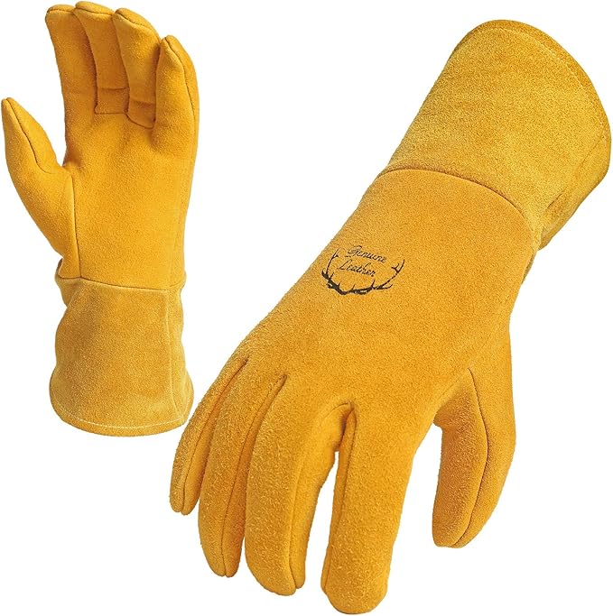 SKYDEER Welding Gloves - Reinforced Deerskin Suede Leather, Extra Soft Grip - Heavy Duty for MIG/TIG/Welding (SD0039W/L)