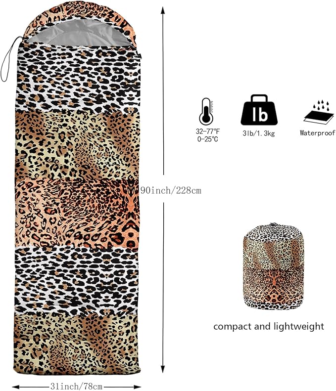 Sleeping Bags for Adults and Kids,3D Printing Camping Sleeping Bag for Girls Boys Lightweight Waterproof Cold/Warm 3-Season,Outdoor Travel with Compression Bags