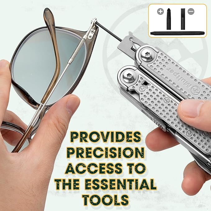 Multitools Pliers Pro, Upgraded Multi Tool With Damascus Knife, Replaceable Wire Cutters and Screwdirver Set, Foldable Multitools with Scissors, Screwdriver, Ideal for Camping,Survival, Repair