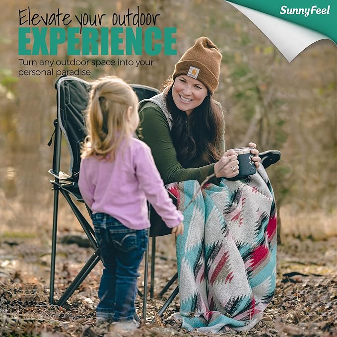 UNNYFEEL Oversized Folding Camping Chair 500 LBS Heavy Duty Lawn Chairs with Portable Folding with Armrest, Cup Holder, Pocket &Bag for Outdoor Camping/Beach/Travel/Picnic/Fishing