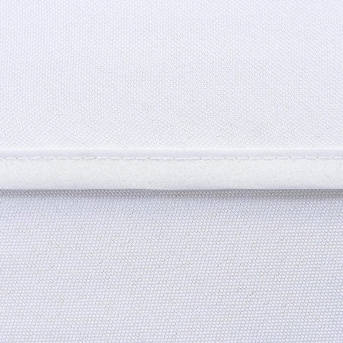 LUSHVIDA Rectangle Outdoor Tablecloth with Umbrella Hole and Zipper, 60x84 Inch White, Washable Waterproof Table Cloth Spill Proof Wrinkle Free Table Cover for Patio Spring Summer Picnic BBQS