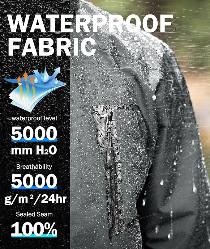 SWISSWELL Mens Rain Jackets Waterproof with Hood Men Windbreaker Jackets Lightweight Rain Coats for Golf Fishing Hiking