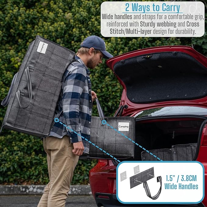 VENO 10 Pack Moving Bags w/Backpack Straps, Heavy Duty, Moving Boxes Alternative, Packing Supplies, Large Storage Totes for Dorm Room Essentials with Zipper for Clothes (Windowpane, 10 Pack)