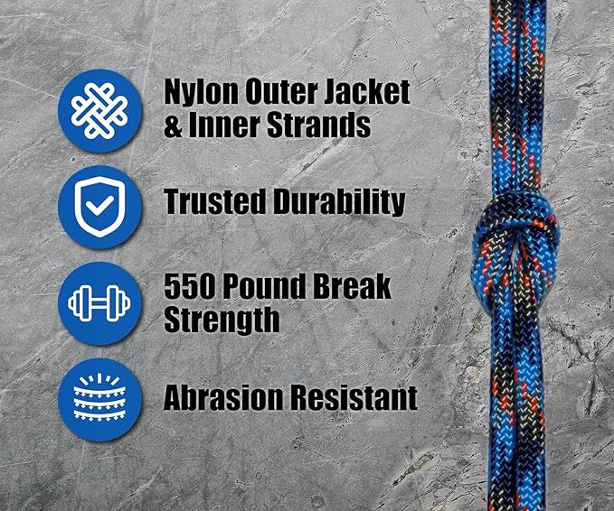 BORED? PARACORD! 550 lb Paracord - Ideal for Crafting, Camping, DIY Projects, Active & Military Outdoors - Strong Survival Rope - Tactical Parachute Cord Type III - Survival Camo 100 Feet