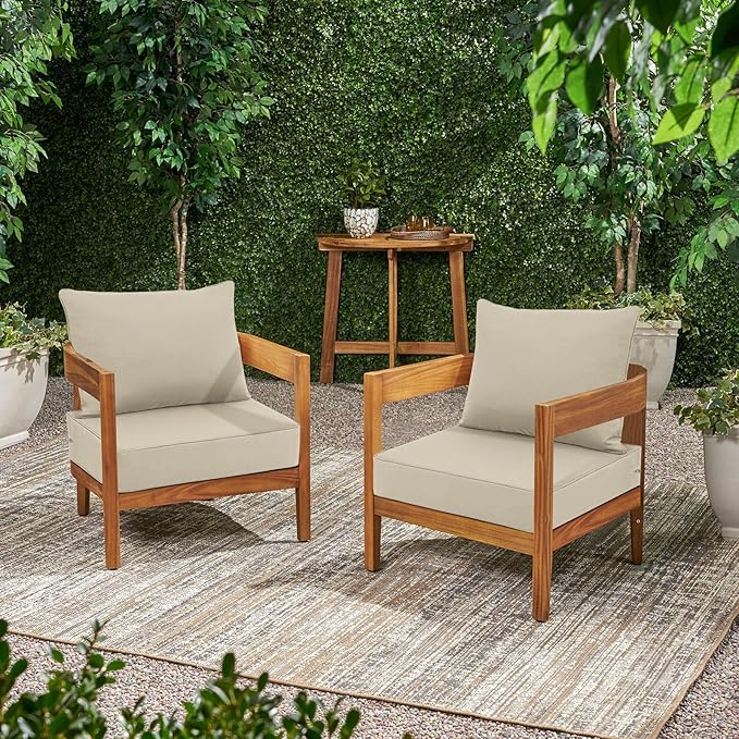 Favoyard Outdoor Seat Cushion Set 22 x 22 Inch Waterproof & Fade Resistant Patio Furniture Cushions with Removable Cover Deep Seat & Back Cushion with Handle and Adjustable Straps for Chair Sofa Couch