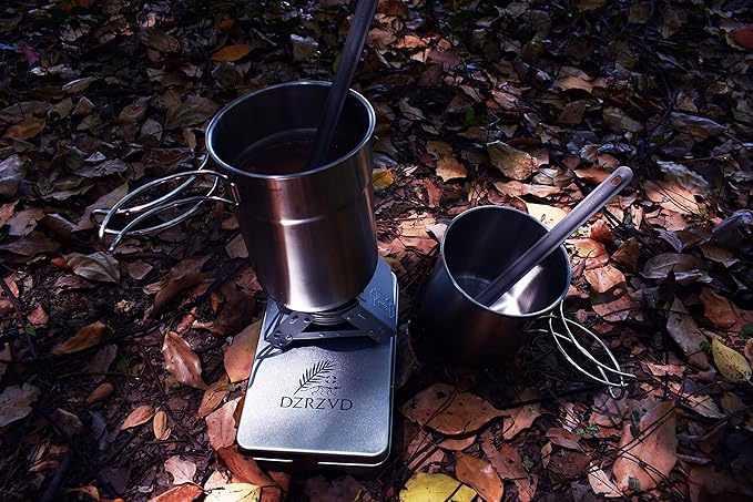 Titanium Long Handle Spork and Spoon, 8.6" Camping Cutlery Set