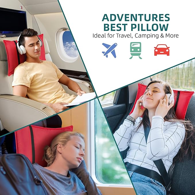 Stuffable Camping Pillow Sack (Large, Red) - 12 x 17 - Camping Essentials for Hiking, Backpacking and Travel Essentials - Sold Empty Bring Your Own Stuffing