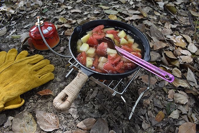 Titanium Long Handle Spork and Spoon, 8.6" Camping Cutlery Set
