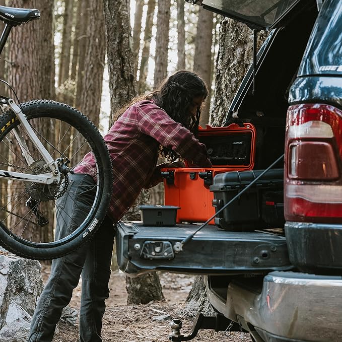 NANUK Trail 15 – 15.9L (4.2-Gallon) Waterproof Storage Box – Cargo Case with Modular Dividers for Camping, Fishing & Outdoor Storage - Dustproof and Impact Resistant (12.9” x 9.7” x 10.3”) – Orange