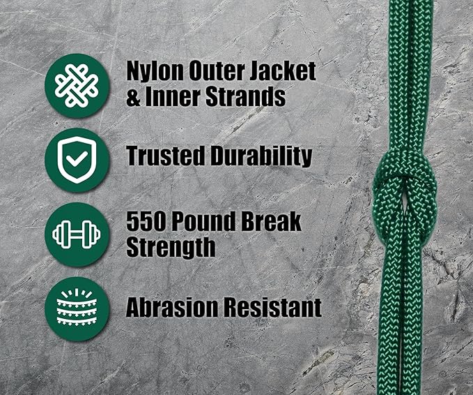 BORED? PARACORD! 550 lb Paracord - Ideal for Crafting, Camping, DIY Projects, Active & Military Outdoors - Strong Survival Rope - Tactical Parachute Cord Type III - Kelly Green 1000 Feet
