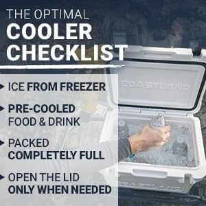 Coastland Bay Series Cooler Premium Everyday Use Insulated Rotomolded Cooler, Small Ice Chest for Tight Spaces, Soccer Games, & Tailgates
