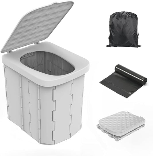 Portable Camping Toilet for Adults - Hapoon XL Portable Folding Toilet with Lid,Travel Portable Potty for Adults,Porta Potty Car Toilet