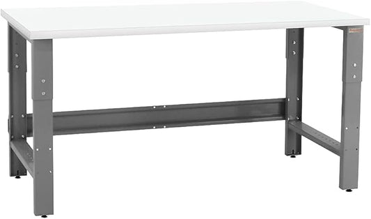 Table & Workbench: 1" Thick Laminate Top, Height Adjustable Bench - 30" D x 48" L x 30" - 36" H - by BenchPro
