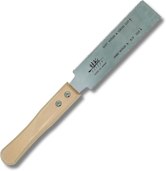 SUIZAN Ryoba Double Edge Saw 6" - Professional Japanese Pullsaw Small Handsaw Woodworking Tools
