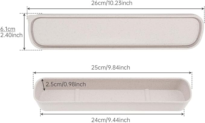 OriGlam 1pcs Portable Flatware Box Travel Tableware Storage Case Box, Utensil Case Flatware Storage Box for Cutlery Kit, 9.84 x 2.40 inch (Beige)