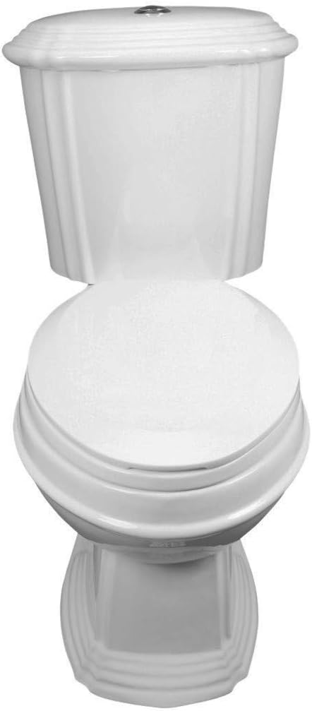 Renovators Supply Sheffield Elongated Bathroom Toilet 29.5"D X 18.75"W X 31.75"H, White Slow Close Dual Flush 2 Piece Toilet